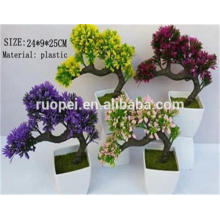 high quality colorful plastic artificial bonsai plant for home decorate